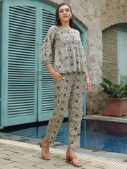 Floral Printed Cotton Co-ords Set - SanskrutiHomes 