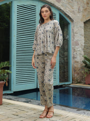Floral Printed Cotton Co-ords Set - SanskrutiHomes 