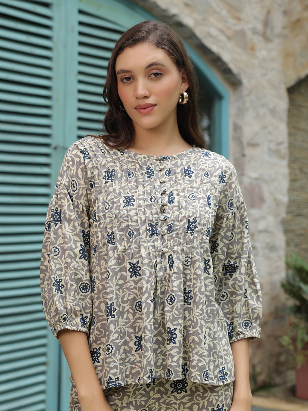 Floral Printed Cotton Co-ords Set - SanskrutiHomes 