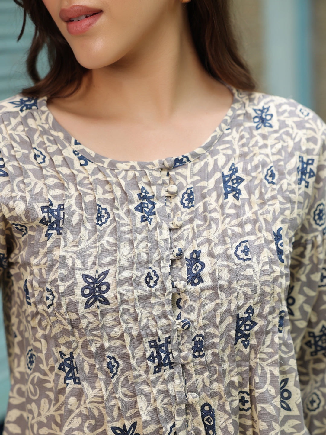 Floral Printed Cotton Co-ords Set - SanskrutiHomes 