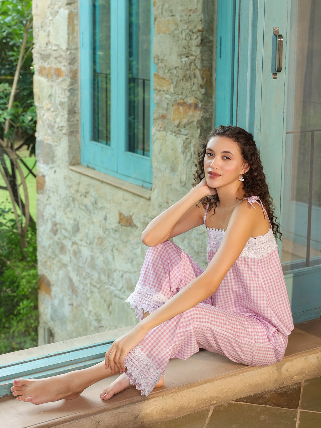 Printed Cotton Night Suit for Women - SanskrutiHomes 