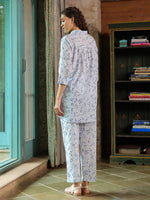 Floral Printed Cotton Night Suit Set - SanskrutiHomes 