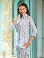 Floral Printed Cotton Night Suit Set - SanskrutiHomes 