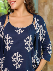 Set of 3 Flower Printed Night Suit Set - SanskrutiHomes 