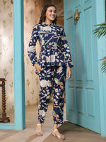 Blue Printed Cotton Co-ords Set - SanskrutiHomes 