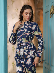 Blue Printed Cotton Co-ords Set - SanskrutiHomes 