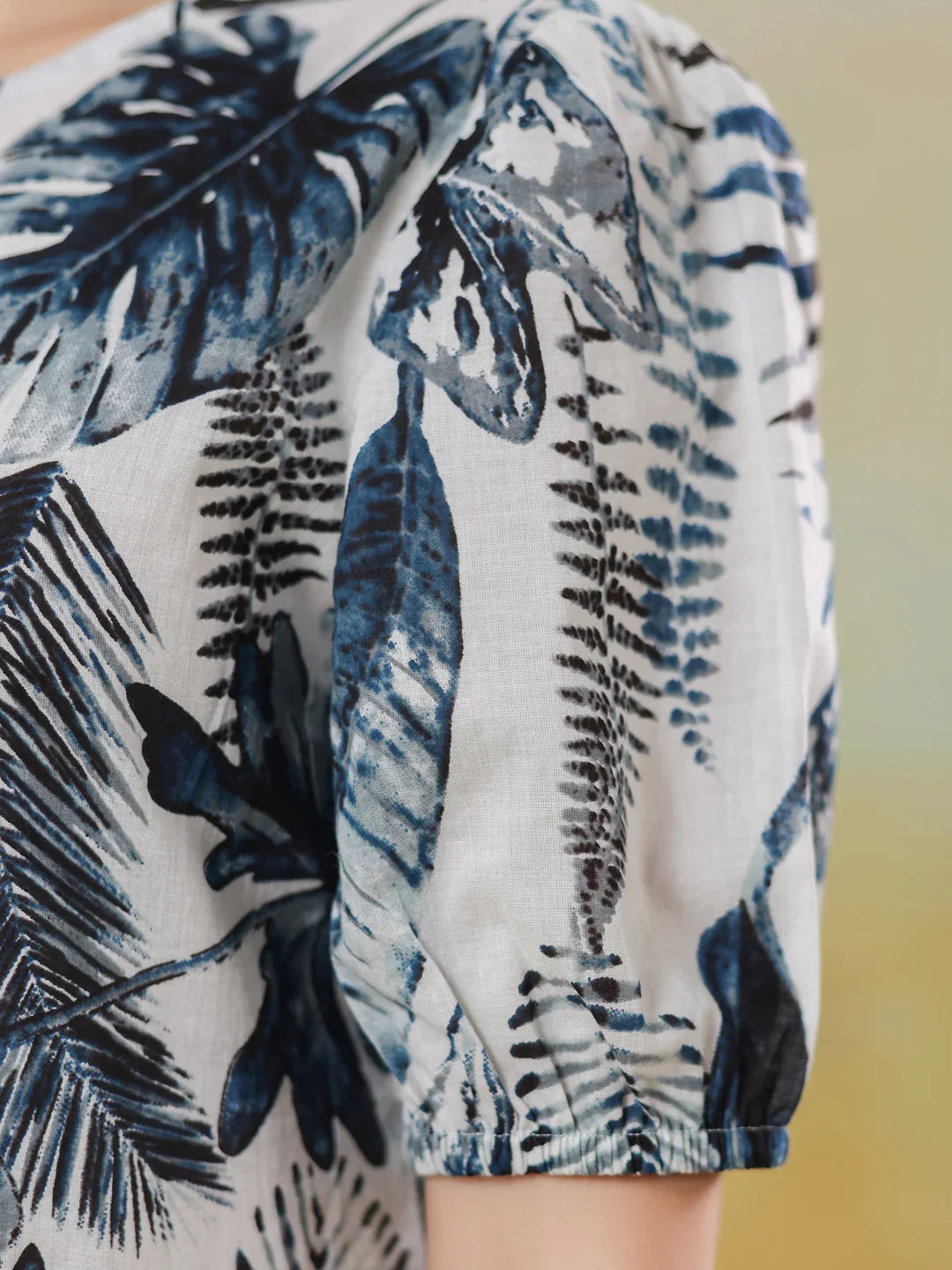 Grey Floral Printed Round Neck Dress for Women - SanskrutiHomes 