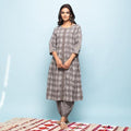 Rang Deep Women Set of Grey Cotton Kurta with Palazzo - SanskrutiHomes 