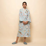 Set of 2 Cotton Hand printed kimono robe - SanskrutiHomes 