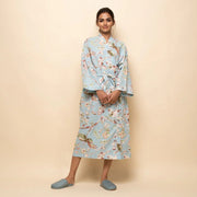 Set of 2 Cotton Hand printed kimono robe - SanskrutiHomes 