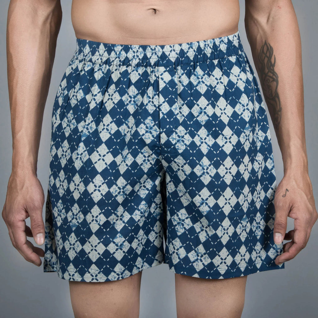 Sanskruti homes Indigo Printed Men Boxer - SanskrutiHomes 