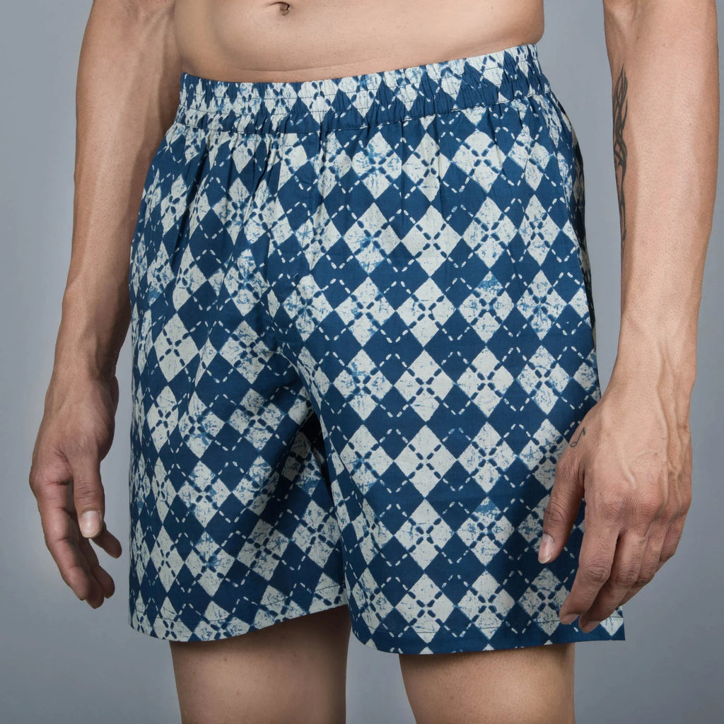 Sanskruti homes Indigo Printed Men Boxer - SanskrutiHomes 