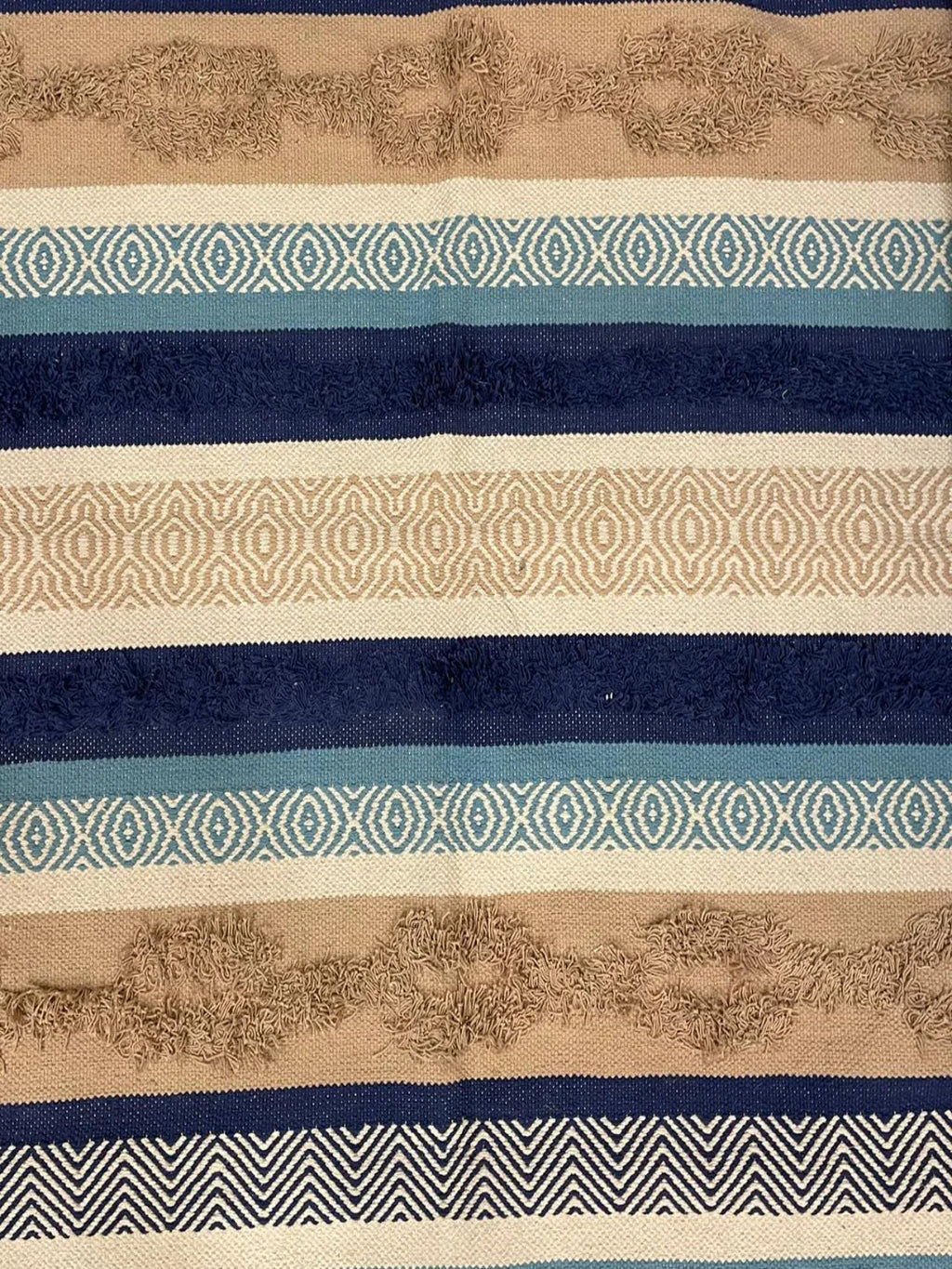 Hand-weaved 100% Cotton Multi-color Rug - SanskrutiHomes 