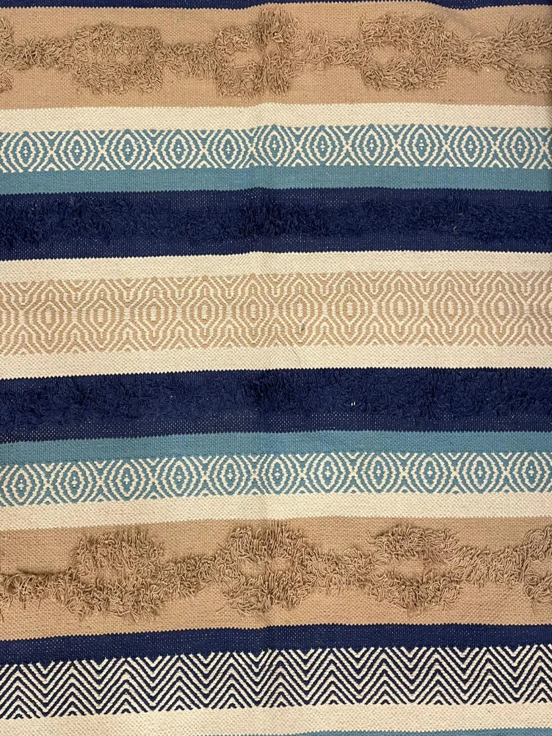 Hand-weaved 100% Cotton Multi-color Rug - SanskrutiHomes 