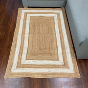 Hand-Woven Designer Jute Rug