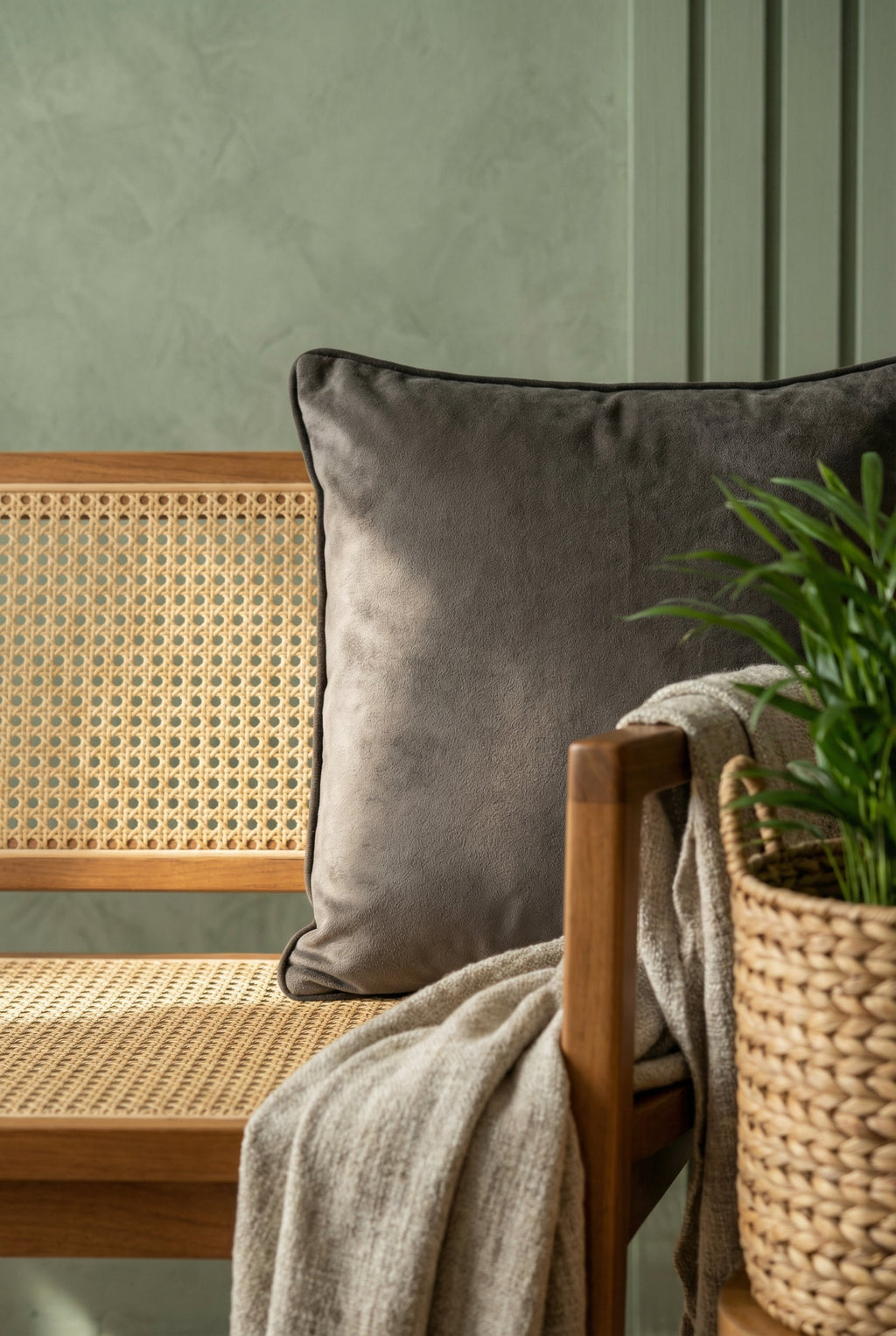 Brown Solid Velvet Squared Cushion Covers