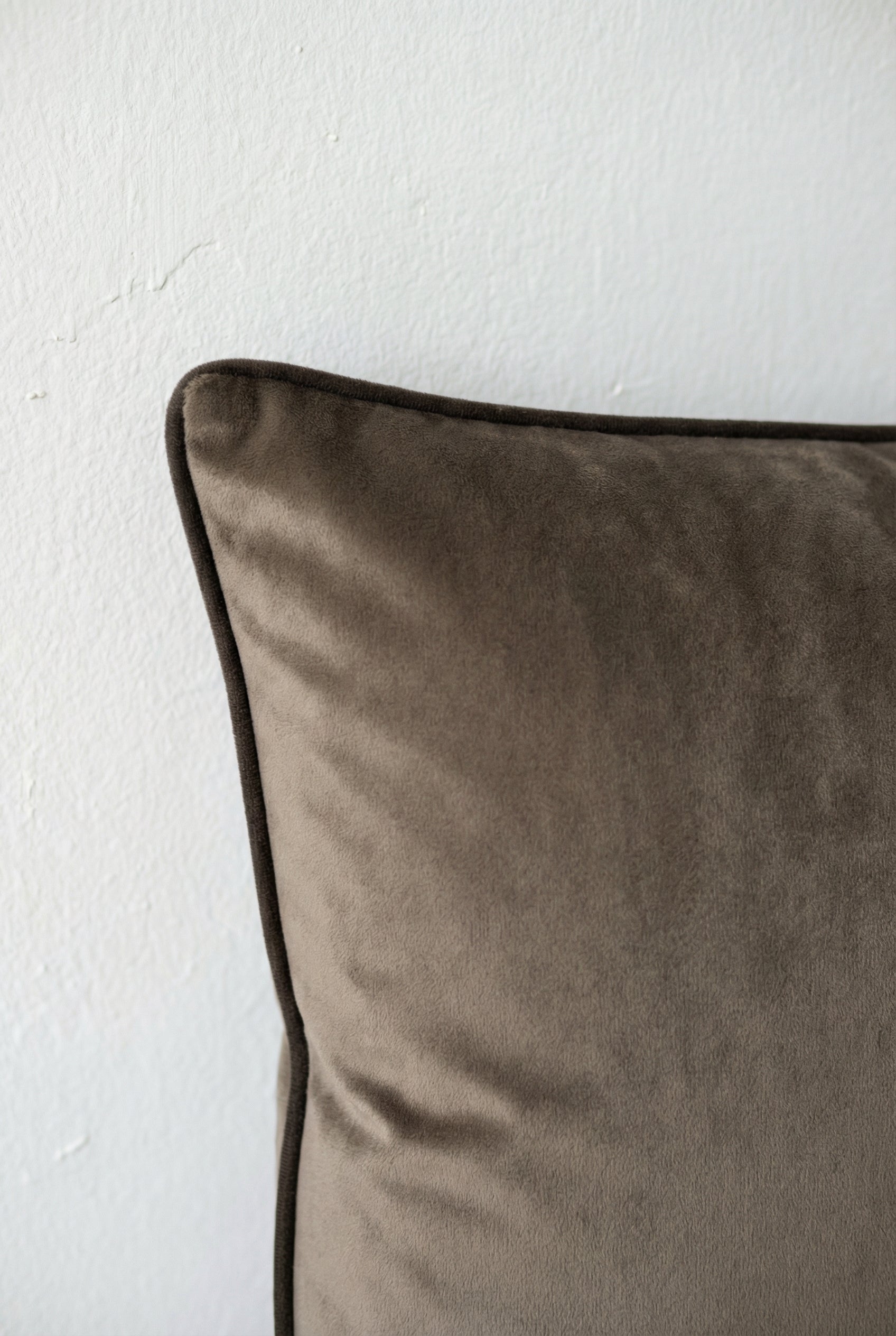 Brown Solid Velvet Squared Cushion Covers