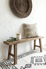 Cream Cotton Self Design Squared Cushion Covers
