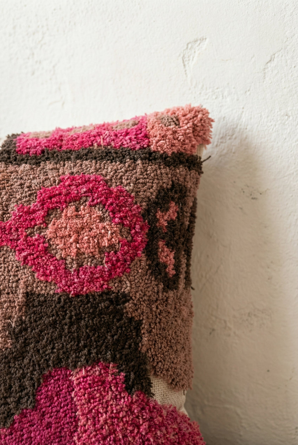 Pink & Black Embroidered Squared Cotton Cushion Covers
