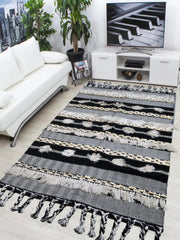 Hand-weaved 100% Cotton Grey Shade Rug - SanskrutiHomes 