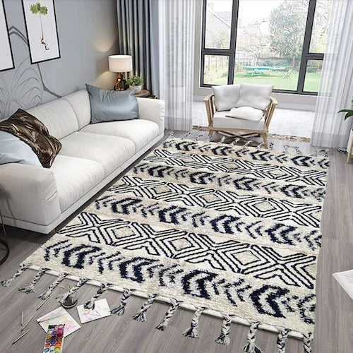 Hand-weaved 100% Cotton woven Rug with set of 2 Cushion Covers - SanskrutiHomes 