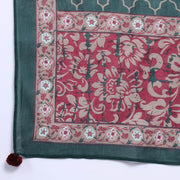 Rang Deep Red & Green Print Cotton Set of Kurti With Pant & Dupatta - SanskrutiHomes 