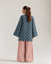 Teal Blush Botanical Farsi Salwar Co-ord Set for Women