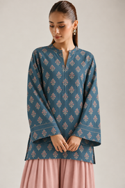 Teal Blush Botanical Farsi Salwar Co-ord Set for Women