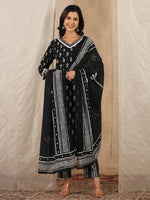 Women Pure Cotton 3 pcs Kurta Set - SanskrutiHomes 