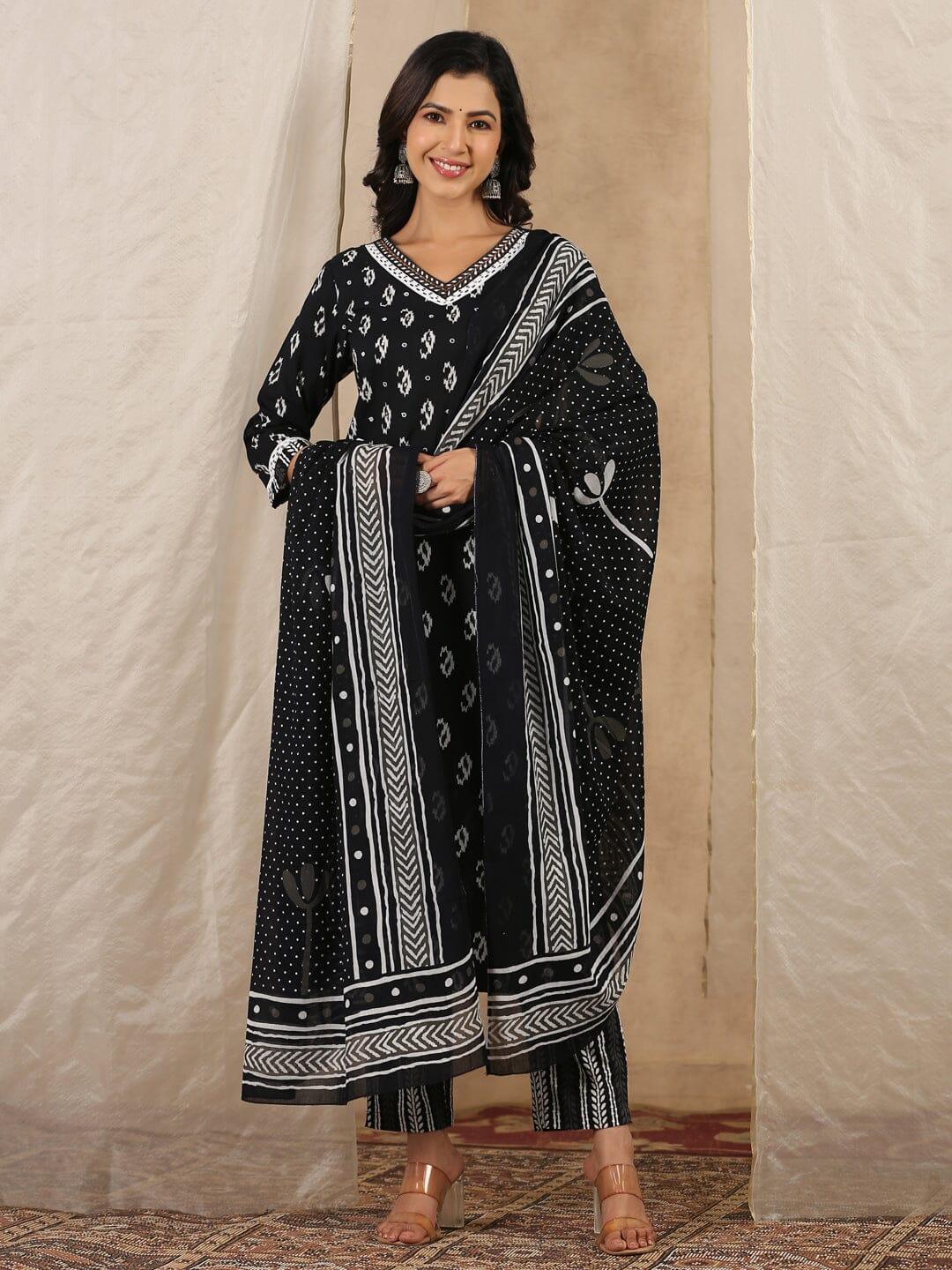 Women Pure Cotton 3 pcs Kurta Set - SanskrutiHomes 