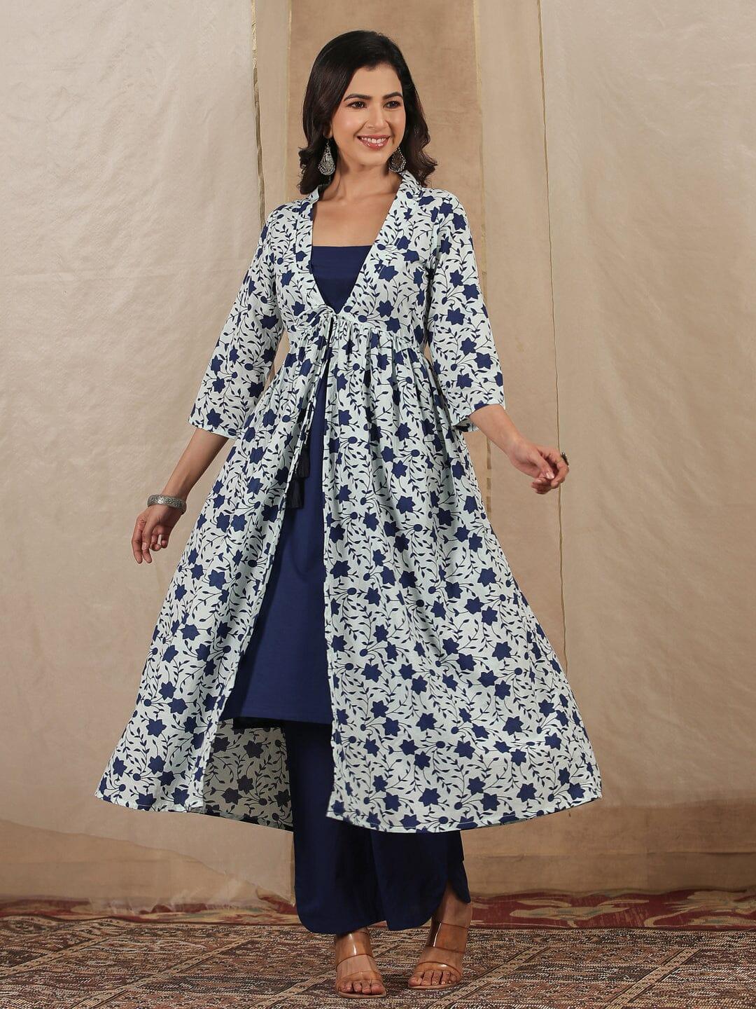 Women Pure Cotton 3 pcs Kurta Set - SanskrutiHomes 