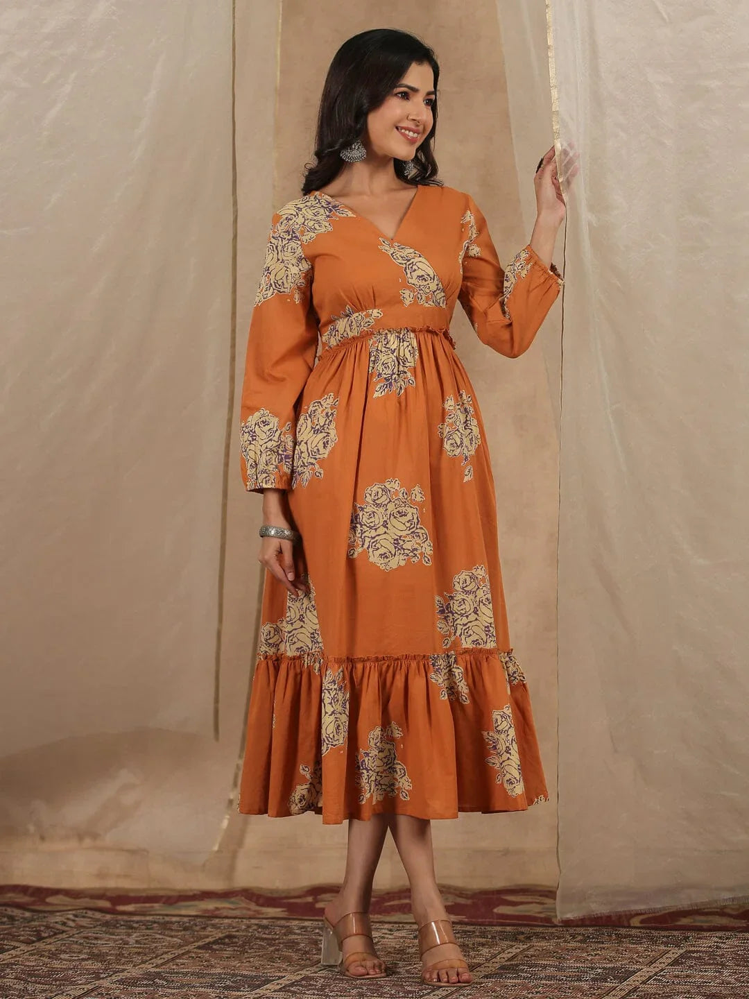 Women Pure Cotton Kurta dress - SanskrutiHomes 